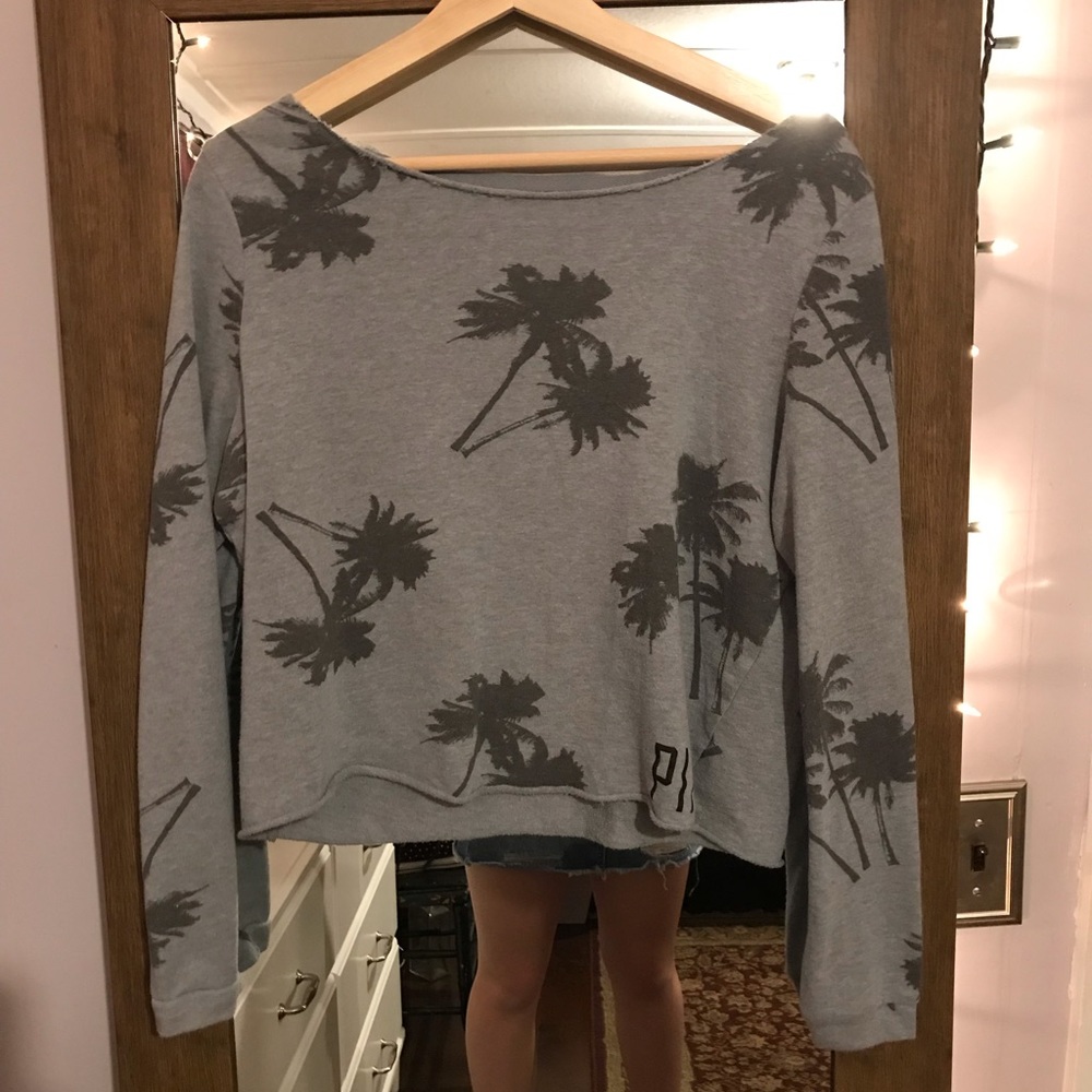 Thin pink palm tree long sleeve